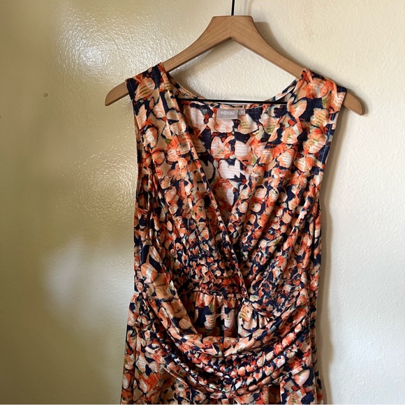 Eshakti | Printed Drape Front Maxi Dress - Picture 2 of 8